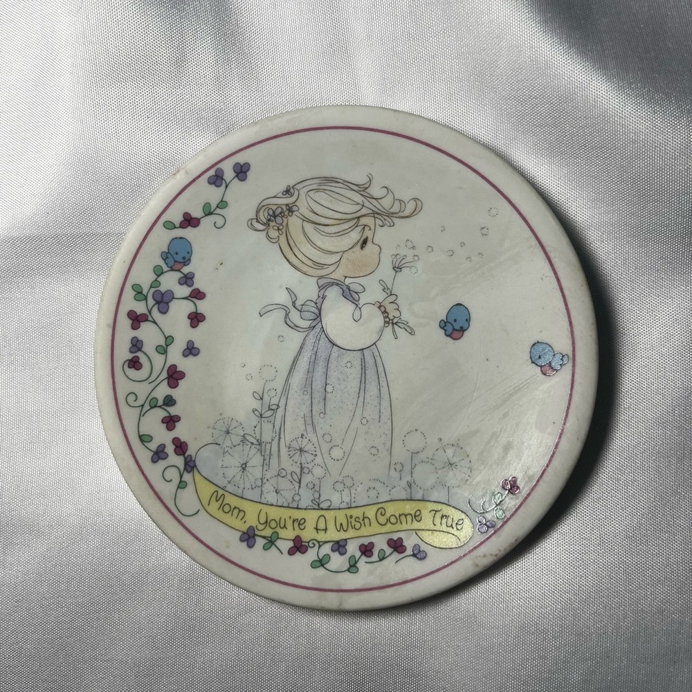 1991 VTG Precious Moments "Mom You're A Wish Come True" 4" Decorative Plate